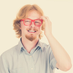 Fototapeta premium Funny looking young adult guy