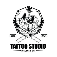 tattoo studio logo template