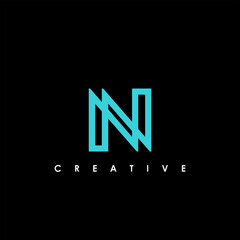 N Letter Initial Logo Design Template Vector Illustration	
