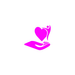 logo heart ping new love icon templet