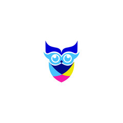 logo owl animal focus icon templet