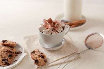 chocolate chip cookies and milk