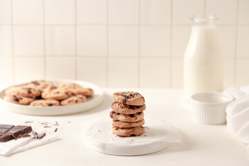 chocolate chip cookies and milk