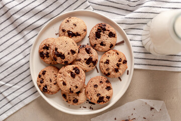 chocolate chip cookies on a plate