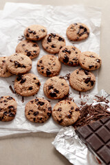 chocolate chip cookies on a plate