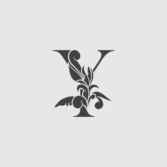 MonogramLetter Y Luxury Logo Icon, Vintage Deco Y Letter Logo Design Template