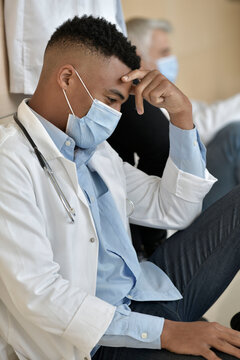 Young Doctor Taking A Break In Hospital Corridor