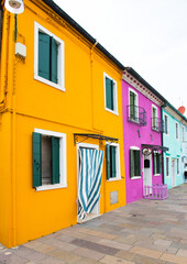 Fototapeta na wymiar Colorful traditional houses in the Burano. VENICE, ITALY.