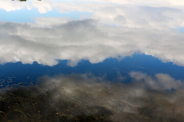 Fototapeta premium Reflection of the sky on the water.