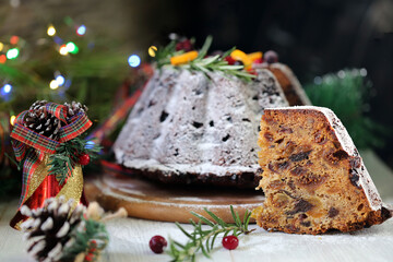 Christmas cake and raisins and nuts