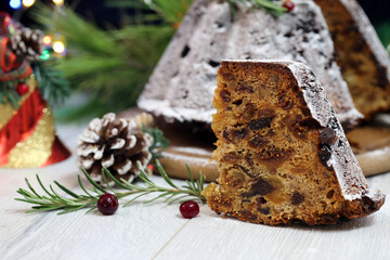 Christmas cake and raisins and nuts