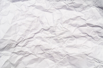 white crumpled paper texture background.