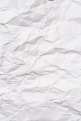 white crumpled paper texture background.