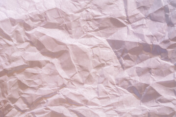 white crumpled paper texture background.