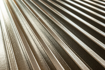 Close-up of a corrugated metal surface