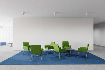 Fototapeta premium White office waiting room interior with armchairs