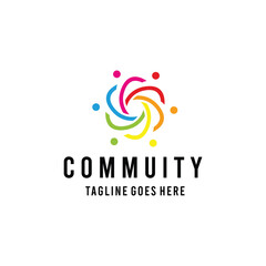 PrintColorful Circle Community Logo design Vector
