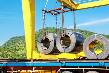 Steel hot rolling coil transportation
