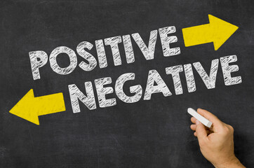 Positive or Negative written on a blackboard