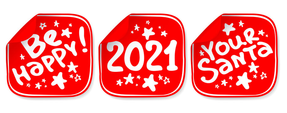 Be happy, your Santa, 2021 package stickers