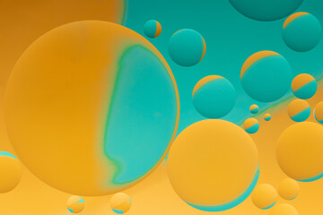 Oil and water abstract in yellow and  blue
