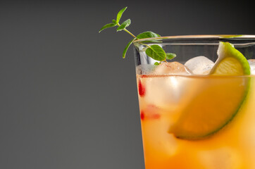 Paloma Cocktail with grapefruit and lime. Space for text