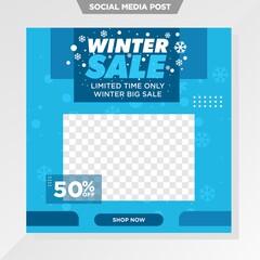 winter sale social media template for fashion business.