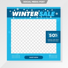 winter sale social media template for fashion business.