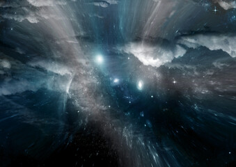 galaxy in a free space. 3D rendering