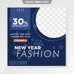 winter sale social media template for fashion business.