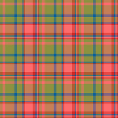 Plaid seamless pattern. Vector background of textile ornament. Flat fabric design.