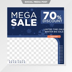 winter sale social media template for fashion business.