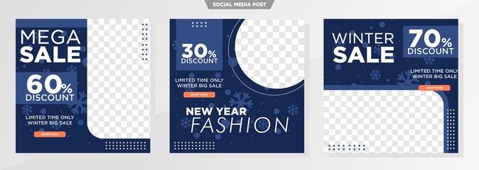 winter sale social media template for fashion business.