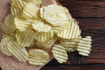 Ribbed potato chips