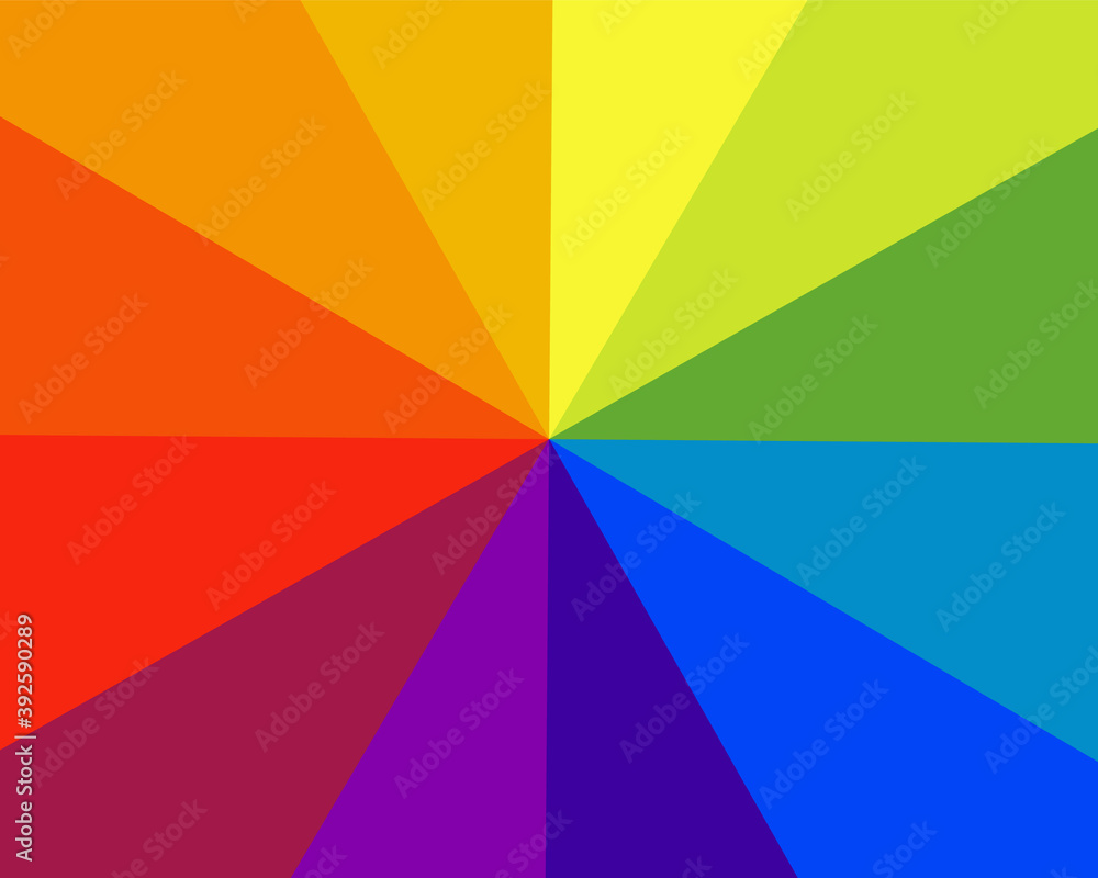 Poster rainbow color radial background. vector abstract colour backdrop.