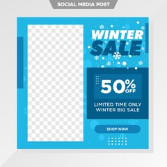 winter sale social media template for fashion business.