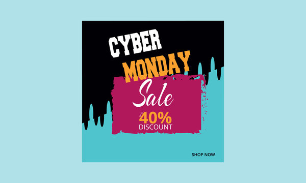November Shopping Discount Offer Cyber Monday. Web template set.