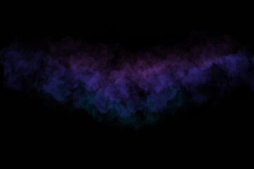 Multicolored smoke on black background  Color splash art concept