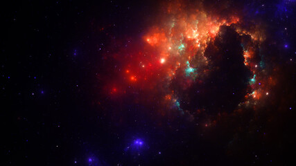 Fototapeta na wymiar Abstract fractal illustration looks like beautiful galaxies.
