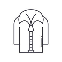 Cardigan icon, linear isolated illustration, thin line vector, web design sign, outline concept symbol with editable stroke on white background.
