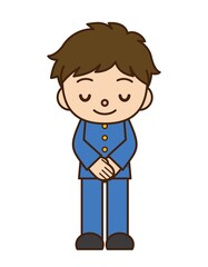 お辞儀 男子学生 学生服
