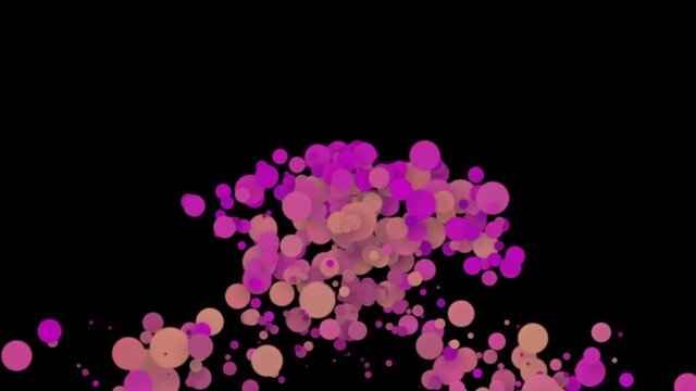 Abstract background, beautiful multi-colored circles in flat style. Particles increase and decrease