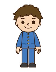 直立 男子学生 学生服
