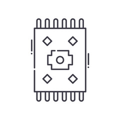 Carpet icon, linear isolated illustration, thin line vector, web design sign, outline concept symbol with editable stroke on white background.