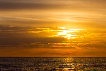 Beautiful sunset over the Baltic sea, Lithuania.