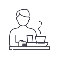 Canteen icon, linear isolated illustration, thin line vector, web design sign, outline concept symbol with editable stroke on white background.
