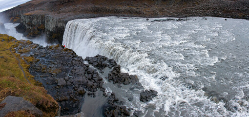 Panoramic view of Dettifoss Waterfall - Iceland