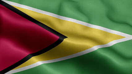 Guyana waving flag texture realistic
