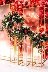 Luxury floral wedding decor in red