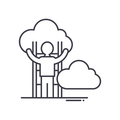 Career opportunity icon, linear isolated illustration, thin line vector, web design sign, outline concept symbol with editable stroke on white background.